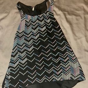 Black patterned polyester shirt